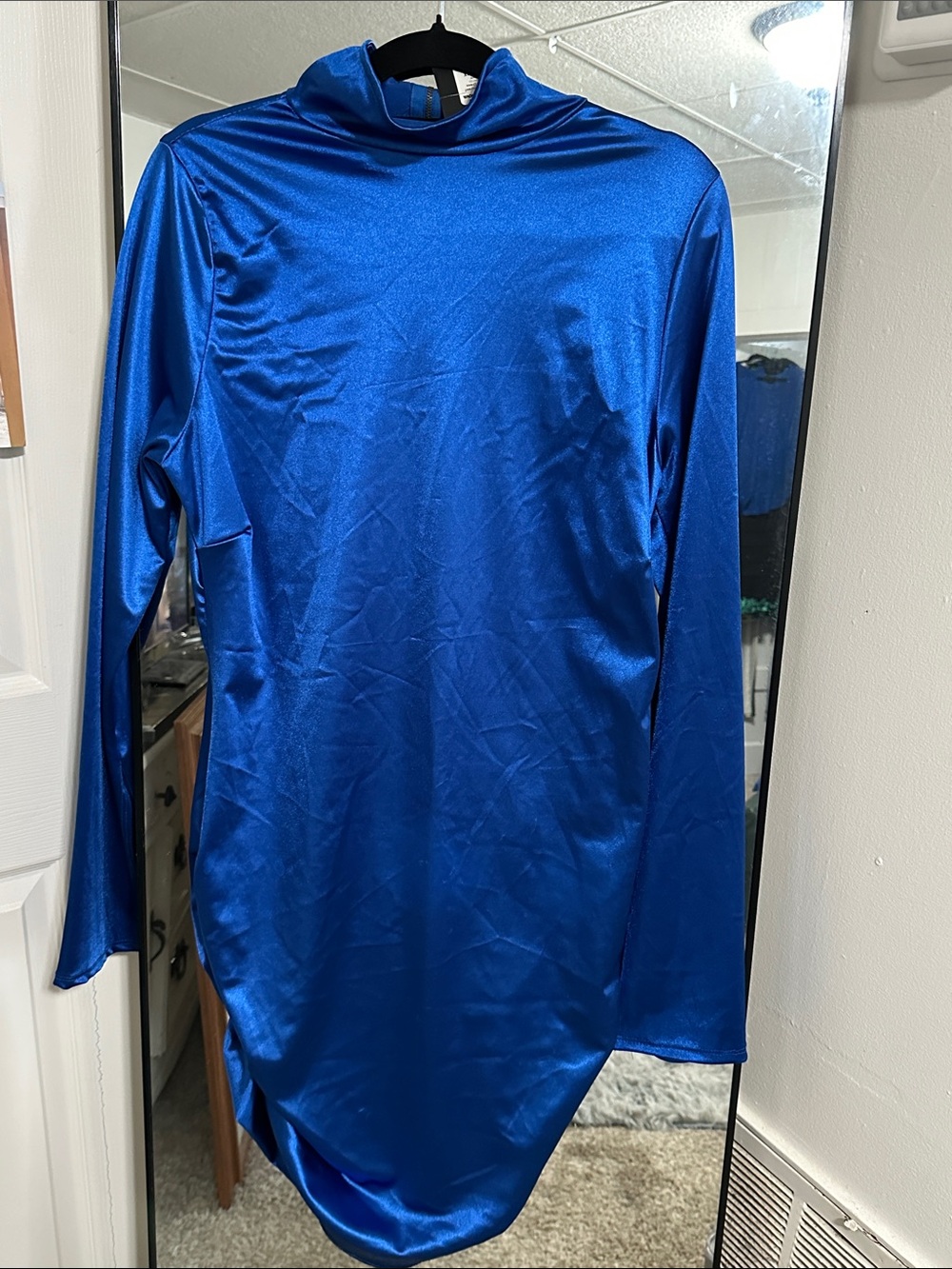 Fashion Nova Royal Blue Velvet Mini Dress